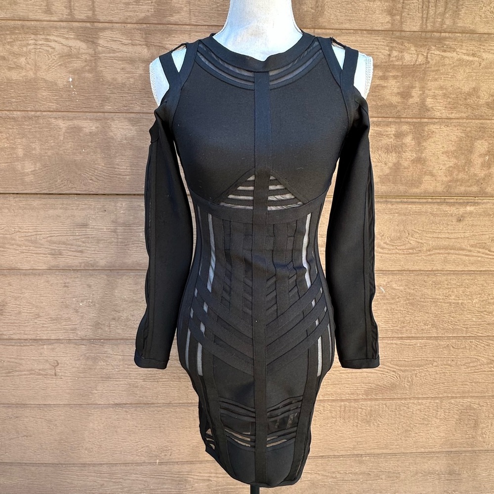 Bodycon bandage black dress